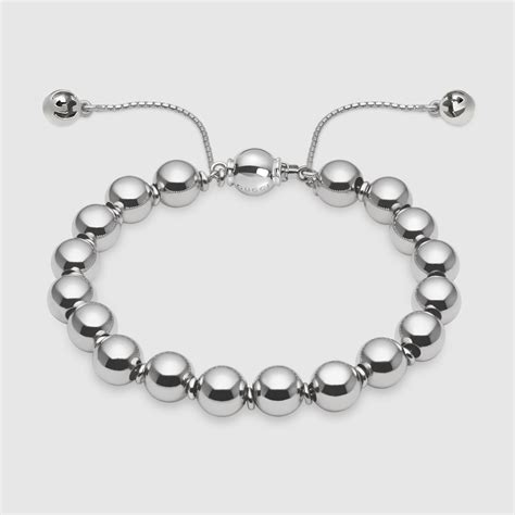 gucci silver boule beaded bracelet|Gucci sterling silver boule bracelet.